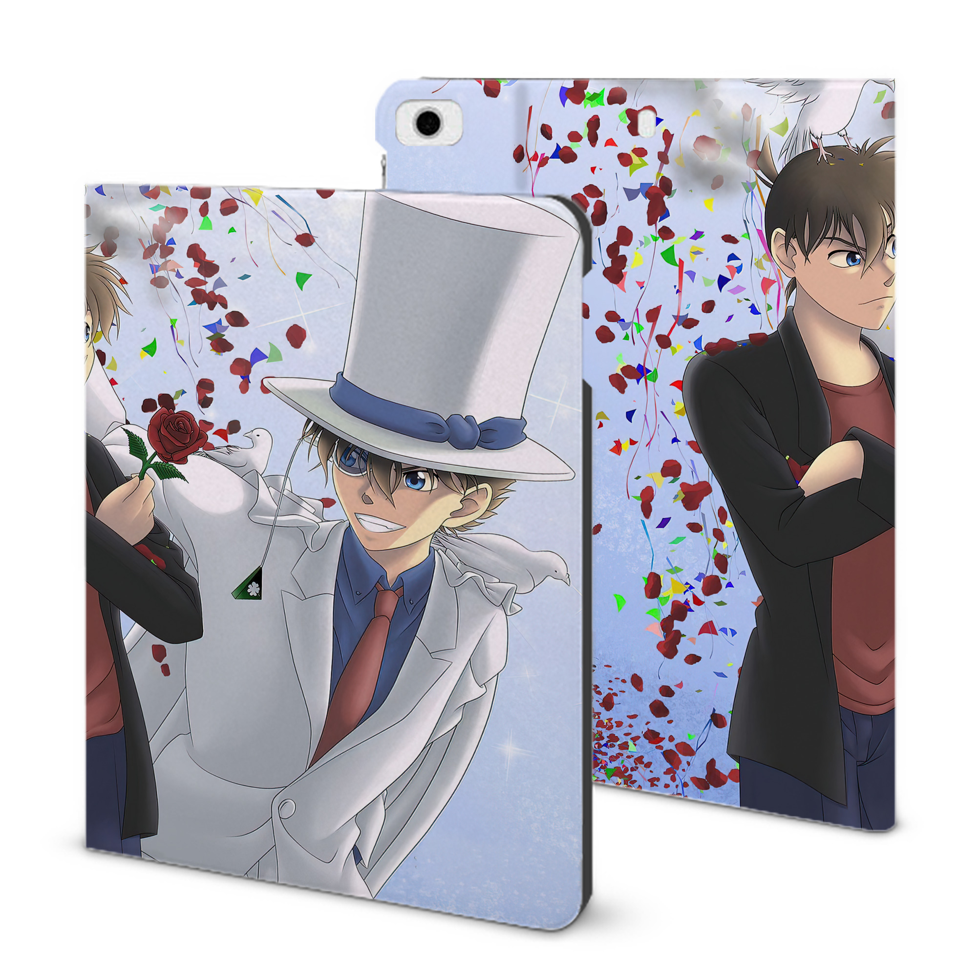 （画像用） 名探偵コナン Detective Conan IPad ケース ブック型 PUレザー TPU 耐衝撃 軽量 薄型 ペン収納なし 全面保護 IPad 各モデル対応